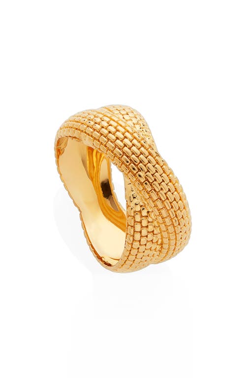 Heirloom Woven Crisscross Ring in Yellow Gold