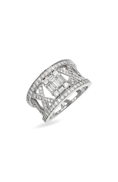 Mindi Mond Clarity Lattice Diamond Ring in 18Kwg