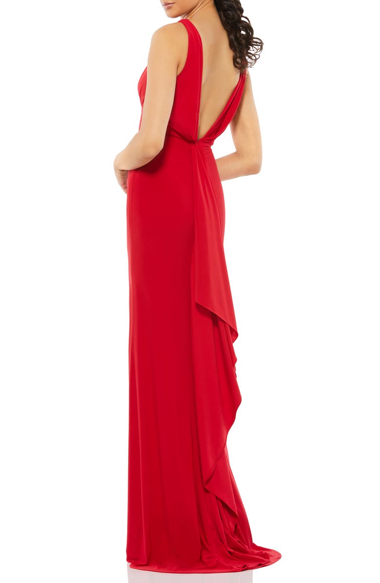 Mac Duggal Cowl Back Surplice Knit Gown | Nordstrom