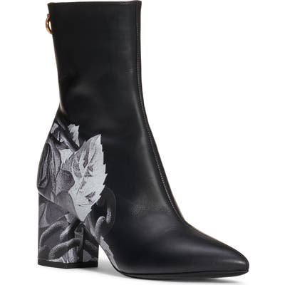 Valentino Garavani Ringstud Print Bootie - Black