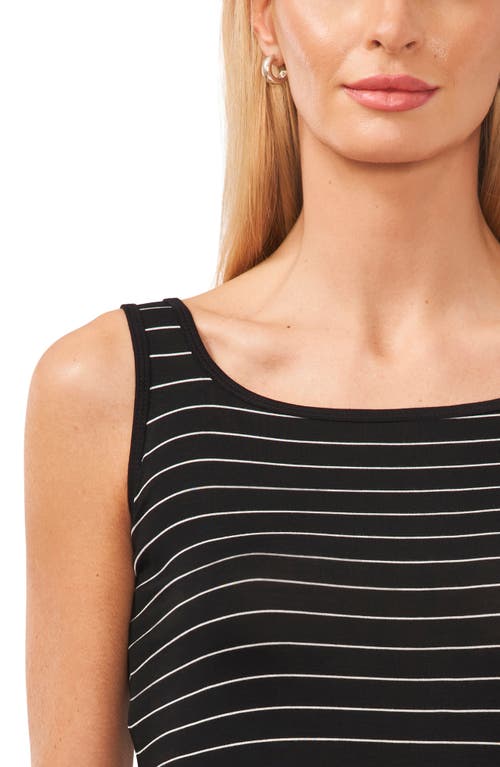 Shop Halogen ® Striped Favorite Tank Top In Black/white Mini Stripe