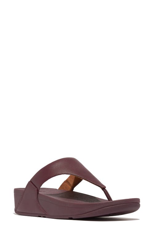 Shop Fitflop Lulu Platform Wedge Flip Flop In Mauve Wine