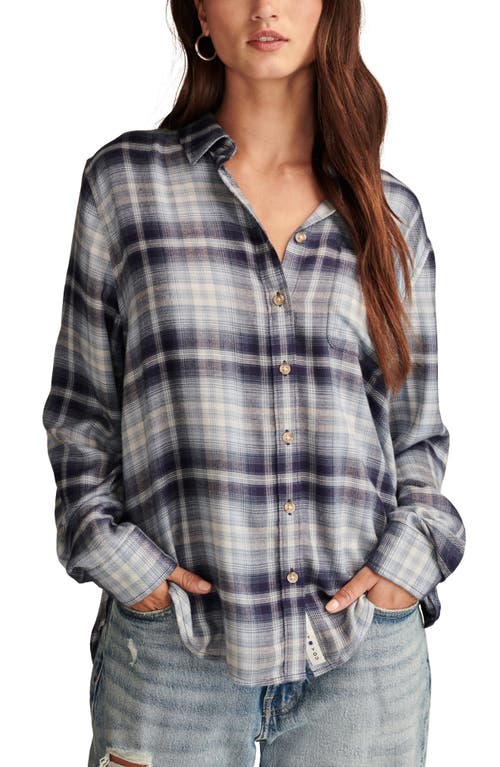 LUCKY BRAND LUCKY BRAND CLOUD PLAID BOYFRIEND SHIRT 