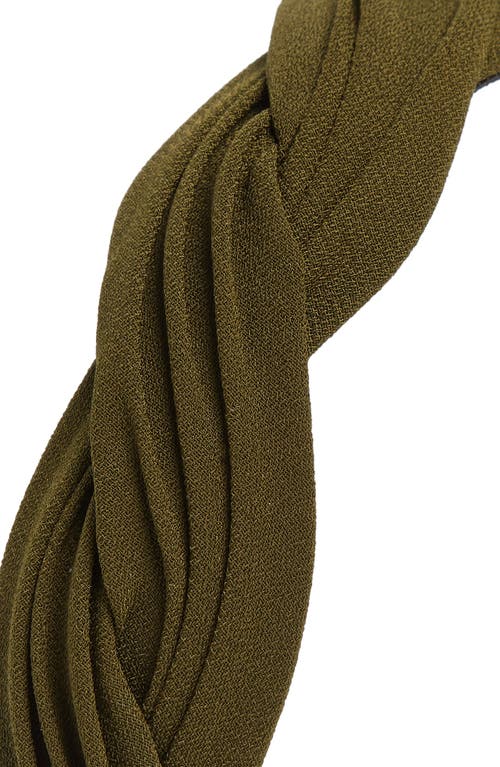 Shop Tasha Braided Pleated Headband In Olive Green