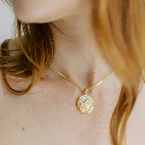 Freya Rose Zodiac Necklace In Leo