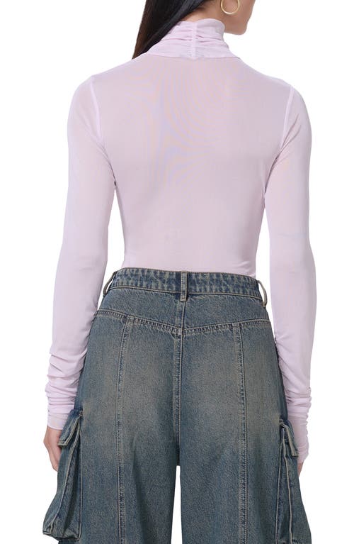 Shop Afrm Martine Mesh Turtleneck Top In Lilac Snow