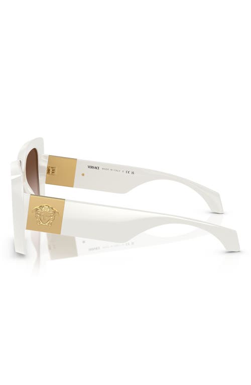 Shop Versace 54mm Irregular Sunglasses In White