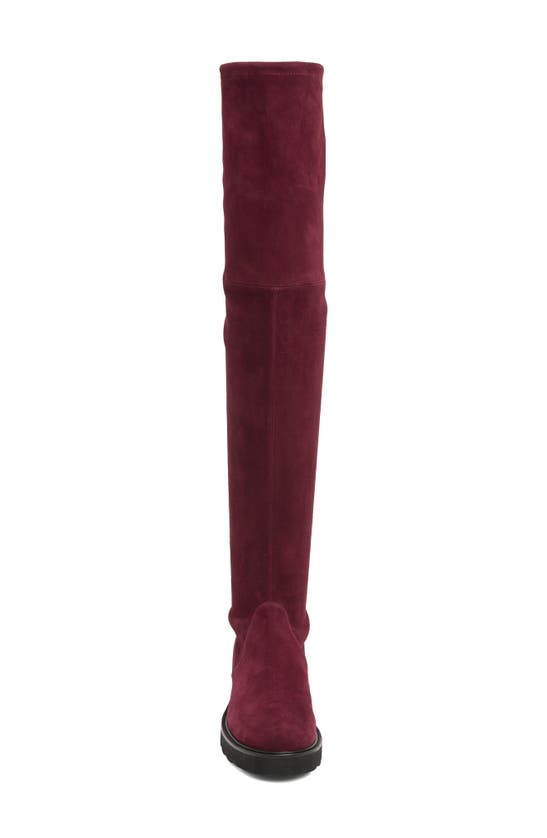 Stuart Weitzman Lowland Lift Over-the-knee Boot In Cabernet
