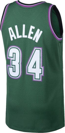 Mitchell & Ness Men's Mitchell & Ness Ray Allen Kelly Green Milwaukee Bucks  Hardwood Classics Swingman Jersey