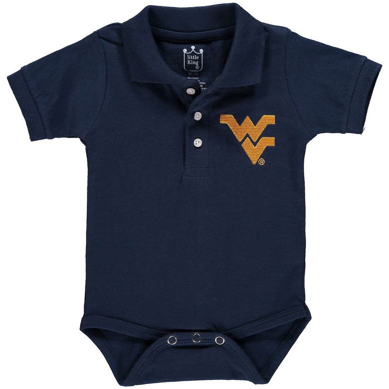 Little King Babies' Infant Navy West Virginia Mountaineers Polo Bodysuit