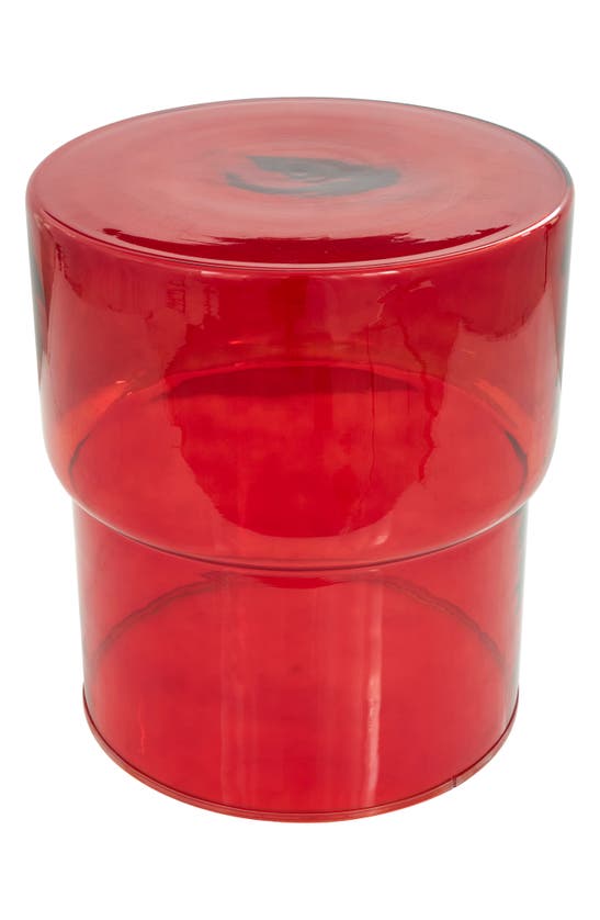 Vivian Lune Home Red Glass Accent Table