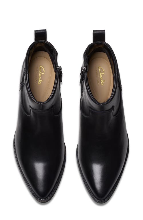 Clarksr Clarks(r) Morzine Sky Pointed Toe Bootie In Black Leather