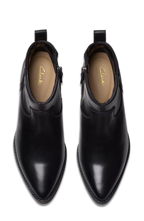 Shop Clarksr Clarks(r) Morzine Sky Pointed Toe Bootie In Black Leather