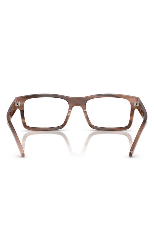 Ray Ban Ray-ban 54mm Rectangular Optical Glasses In Brown Havana
