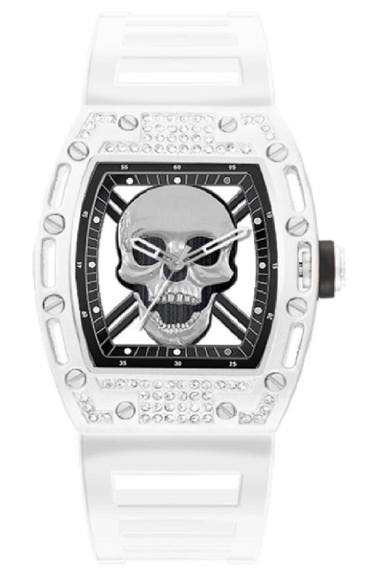 Shop I Touch X Ed Hardy Silicone Strap Watch, 44mm In White