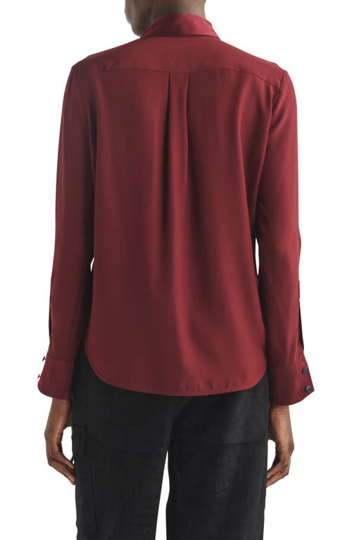 Rag & Bone Phillipa Draped Long-sleeve Blouse In Wine