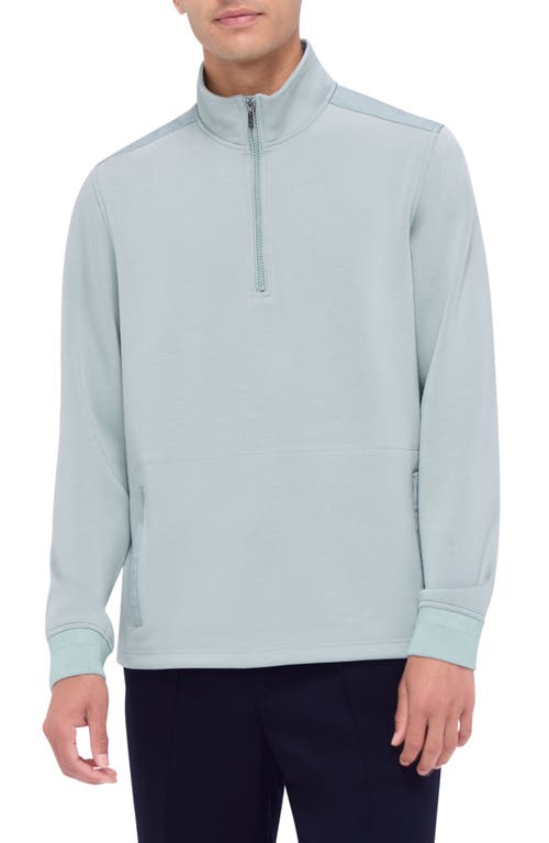 Bugatchi Quarter Zip Performance Pullover In Sage