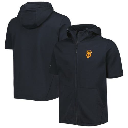 Men's Levelwear Black San Francisco Giants Recruit Full-Zip Short Sleeve Hoodie