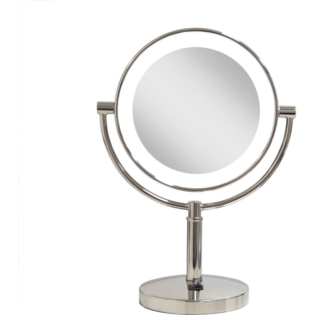 Zadro Laguna Lighted Makeup Mirror With 10x/1x Magnifications In Polished Nickel