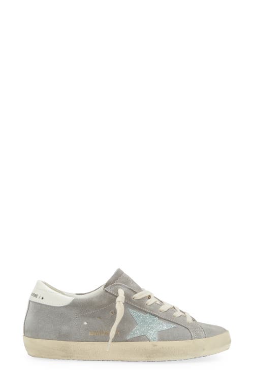 Shop Golden Goose Super-star Glitter Detail Low Top Sneaker In Grey/blue