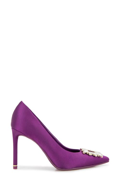 Kenneth Cole Quinnly Jewel Pointed Toe Pump In Purple Satin