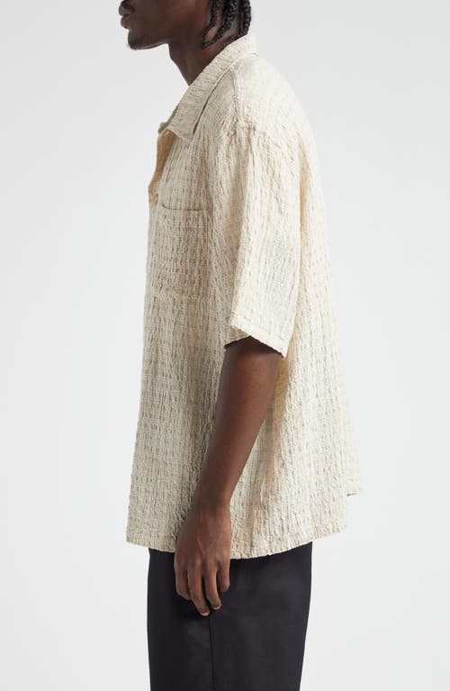 Shop Our Legacy Boxy Cotton Seersucker Shirt In Light Authentic Seersucker