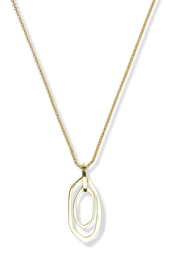 Shop Argento Vivo Sterling Silver Layered Link Pendant Necklace In Gold