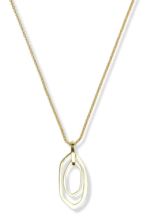 Layered Link Pendant Necklace in Gold