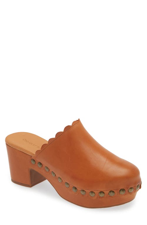 Chocolat Blu Genoa Platform Clog in Cognac Leather 