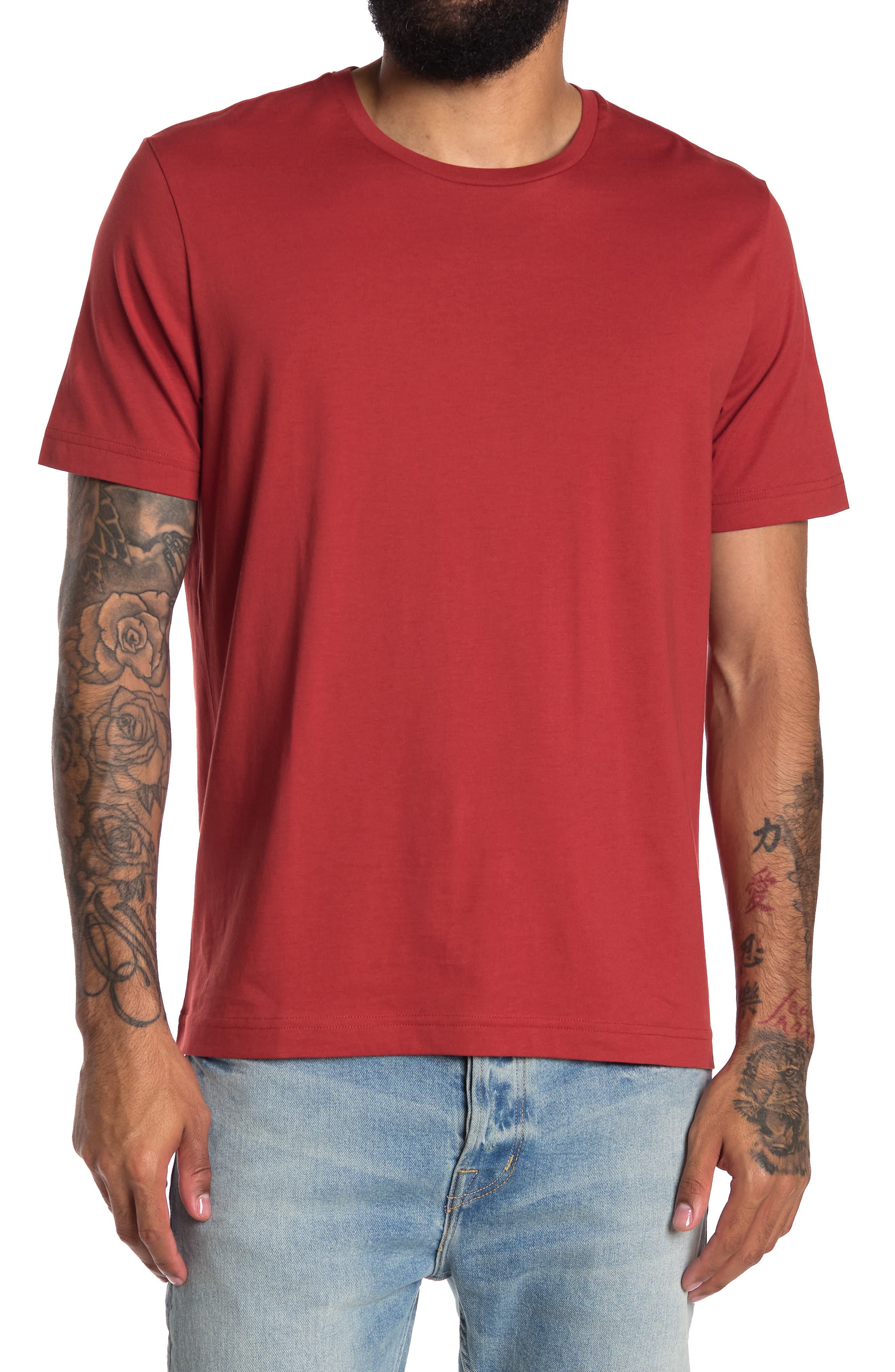 Jeff Brooklyn Crew Neck T-shirt In Crimson