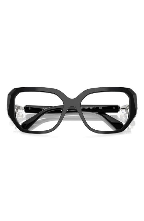 Swarovski 55mm Geometric Optical Glasses In Black