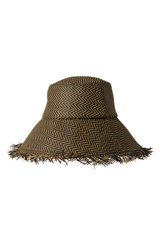 Shop Brixton Alice Packable Bucket Hat In Black/ Natural