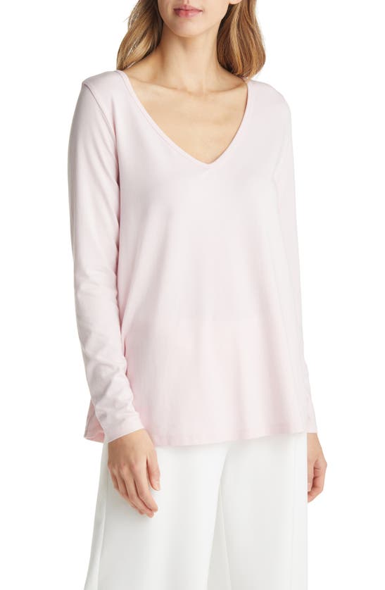 Nordstrom Cashmere Essential V-neck Sweater In Pink Chalk