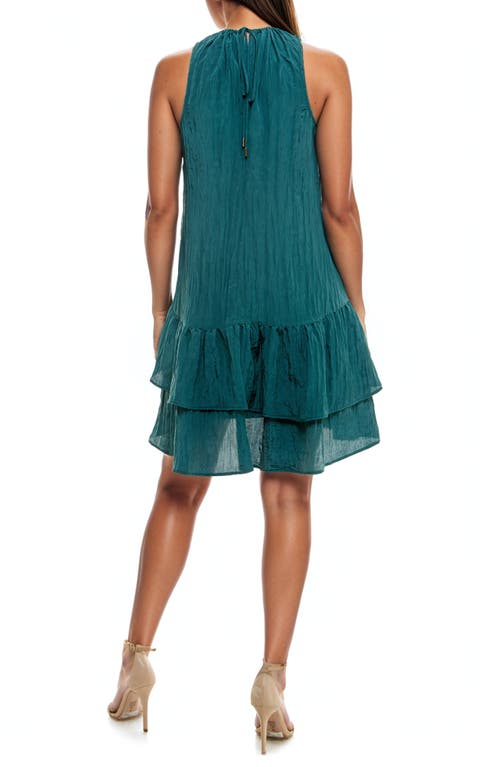 Shop Socialite Tiered Asymmetric Sleeveless Midi Dress In Jade