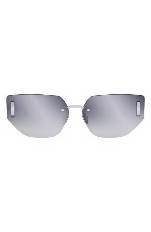 Shop Dior 30montaigne B3u 65mm Gradient Oversize Butterfly Sunglasses In Shiny Palladium/smoke Mirror