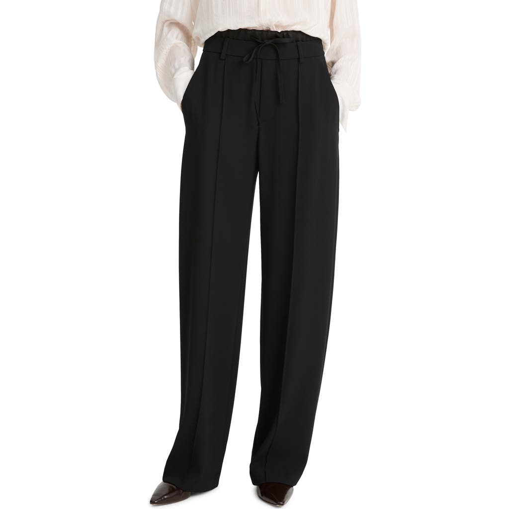 Shop Vince Double Waistband Pants In Black