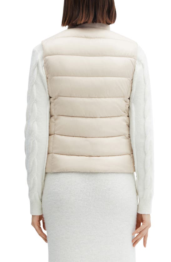 Shop Mango Water Repellent Quilted Vest In Ecru