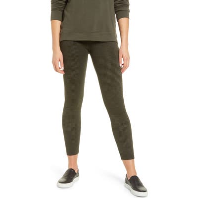 Lou & Grey Check Ponte Leggings, Green
