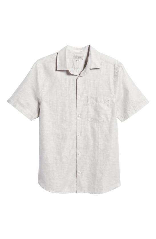 Shop Ted Baker London Addle Short Sleeve Linen & Cotton Button-up Shirt In Natural