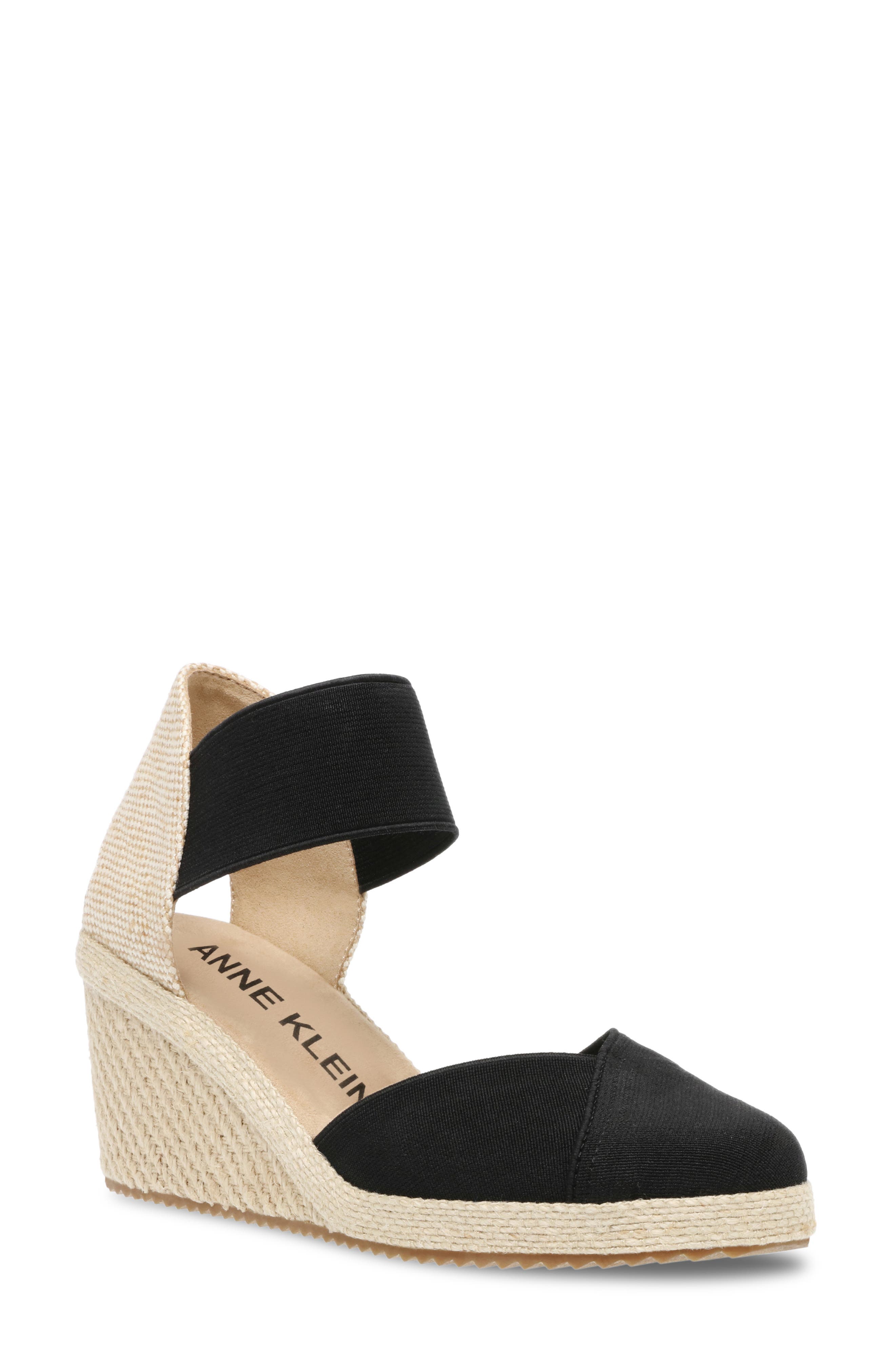 black espadrille wedge low heel