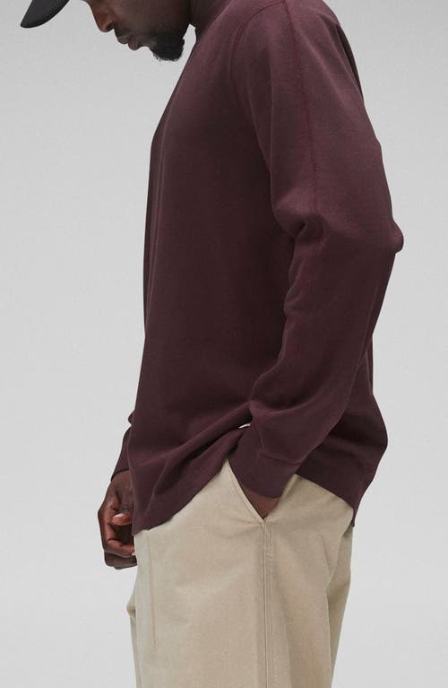 Shop Reigning Champ Classic Fit Long Sleeve Midweight Cotton T-shirt In Oxblood