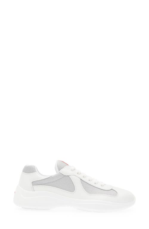 Shop Prada America's Cup Sneaker In White/silver