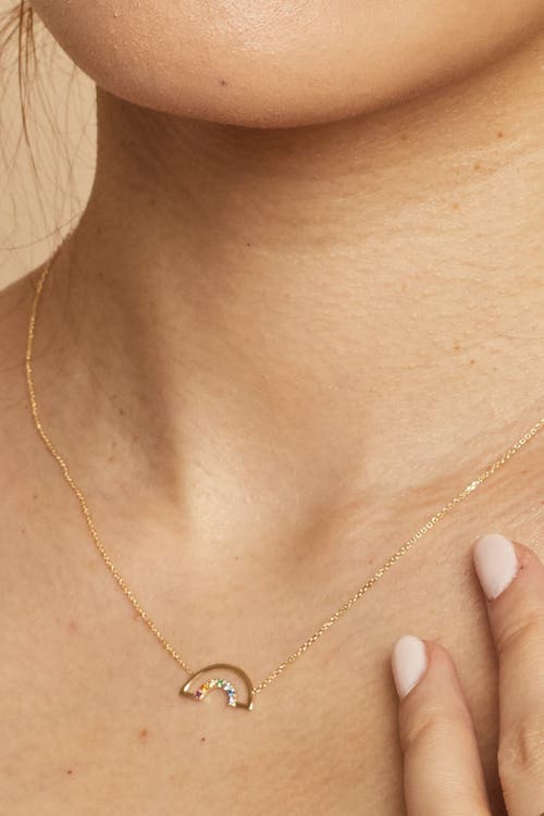 Oradina Women's 14k Yellow Gold, Multistone Double Rainbow Necklace In Yellow Gold