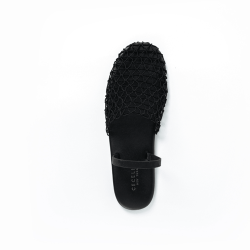 Shop Cecelia New York Aria Woven Slingback Slide In Black