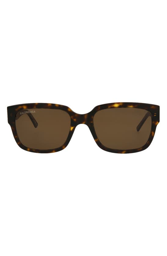 Shop Balenciaga 55mm Rectangle Sunglasses In Havana Havana Brown