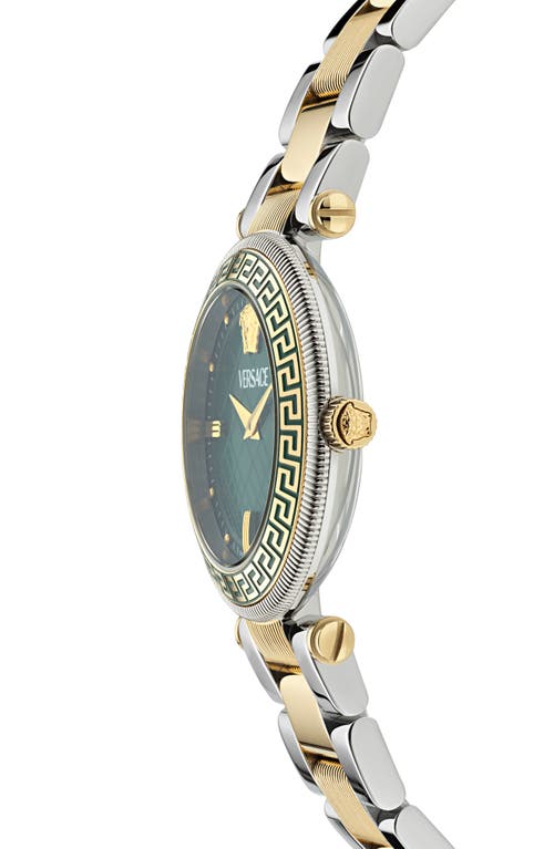 Shop Versace Reve Bracelet Watch, 35mm In Two Tone Green