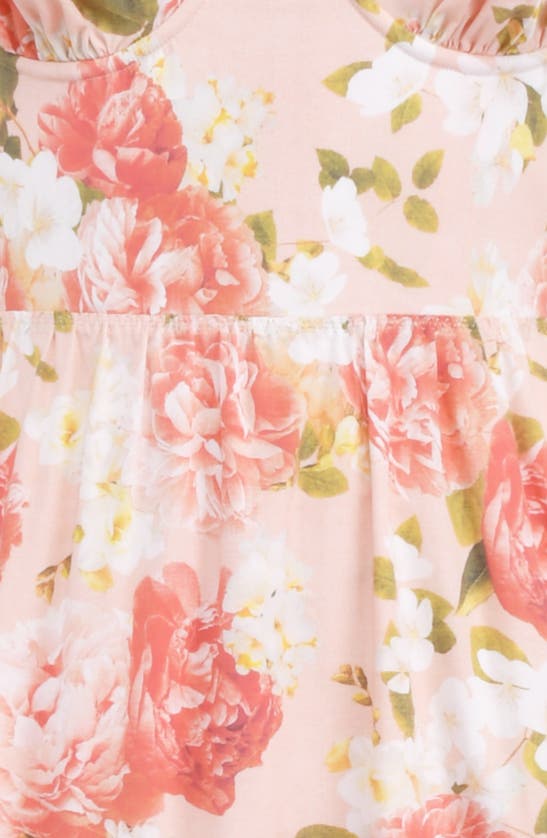 House Of Cb Elia Floral Stretch Cotton Blend Corset Sundress In Peony Print
