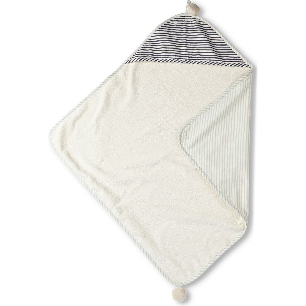 Pehr Follow Me Elephant Organic Cotton Hooded Towel In Sea/ink