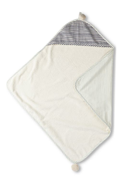 Pehr Follow Me Elephant Organic Cotton Hooded Towel In Sea/ink