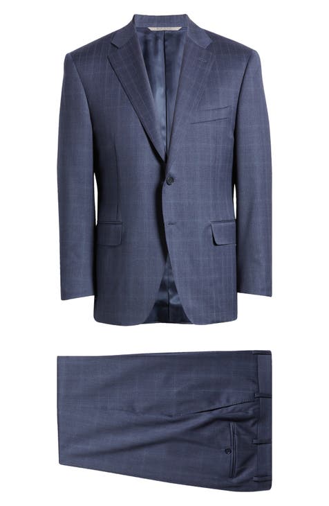CANALI Double-Breasted Linen and Silk-Blend Suit Jacket for Men